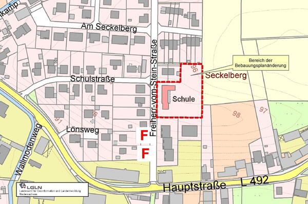 Bild vergrößern: Übersicht B-Plan Nr. 2 »Seckelberg«, 6. Änderung, OT Heinde