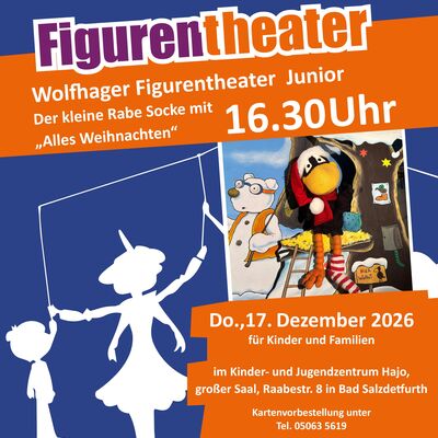 Plakat Figurentheater - Der kleine Rabe Socke - 17.12