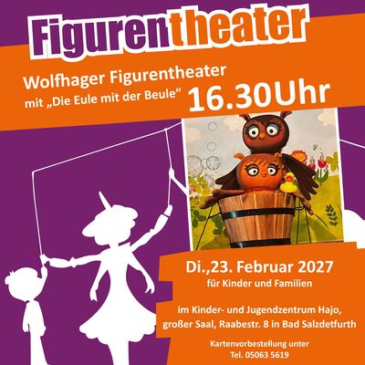 Plakat Figurentheater - Die Eule mit der Beule - 23.02